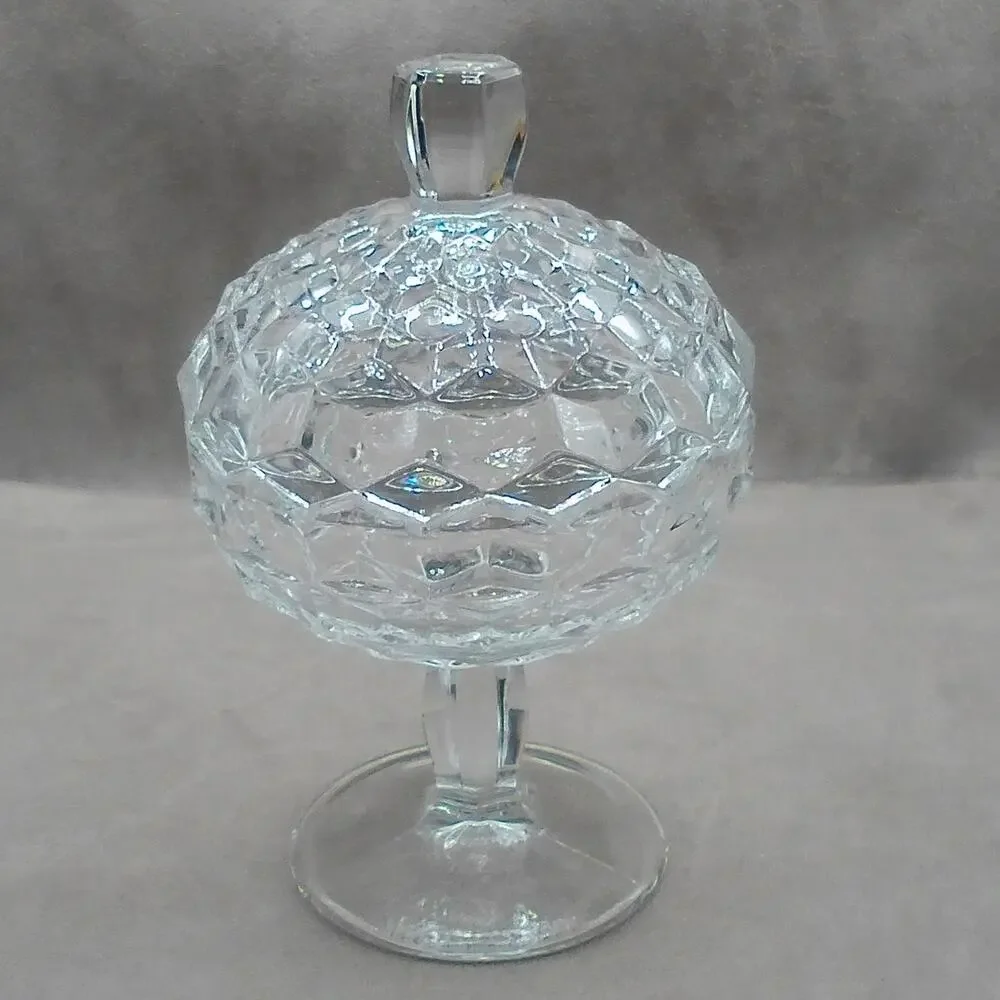 Fostoria Jelly Dish & Lid American Clear (Stem 2056) Vintage Glass Compote